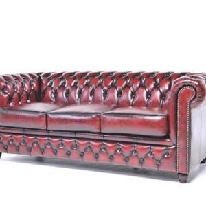 Chesterfield Brighton - 3-Zit Bank - Antiek Bordeaux Rood